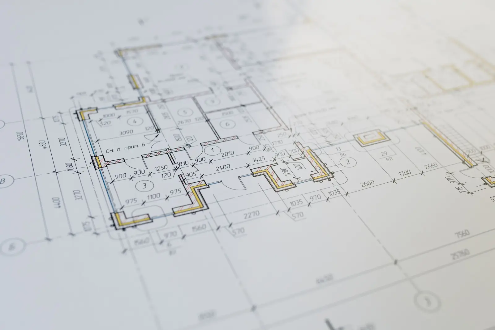 Construction drawings for a house